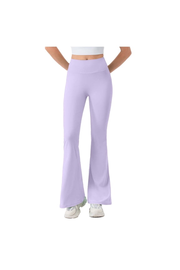 women's Leggings Cross High Waisted Flare Pants Yoga Bootcut Pants Solid Color Full Length Bell Bottoms,Pants for Women Purple XL(XL)