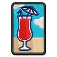 thumbnail image 1 of Daiquiri Cocktail Umbrella Drink Applique Multi-Color Embroidered Iron-On Patch - 2.0 Inch Mini, 1 of 5