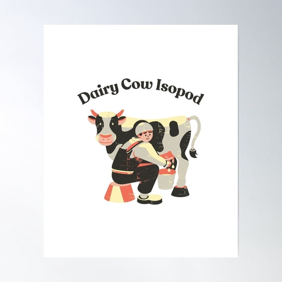 Dairy Cow Isopod Poster Wall Art, Modern Wall Decor, 8x12 UNFRAMED