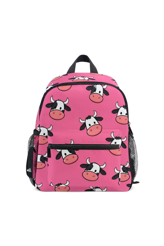 Dairy Cow Mini Backpack Cute Small Backpack with Chest Strap and Whistle Ages 3-8