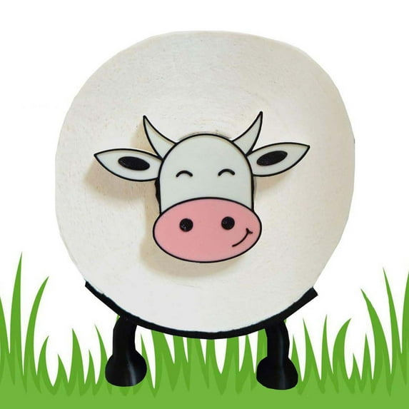Dairy Cow Toilet Paper Holders Cow Self Standing Bathroom Set Funny Bathroom Office Decor Perfect Bathroom Accessories Tissue Holders Paper Towel Holder for Bathroom Stand Table Counter Floor