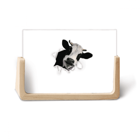 Dairy Cows Impacted Broken Animal Paper Photo Wooden Photo Frame Tabletop Display