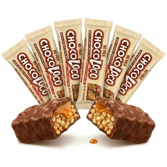 Dairy Free Crispy Chocolate Bar with Nougat  Vegan, Gluten Free, Kosher Parve Chocolate Candy Bar  Tastes Like Milk Chocolate  Choco Loco Snack Bars (3)