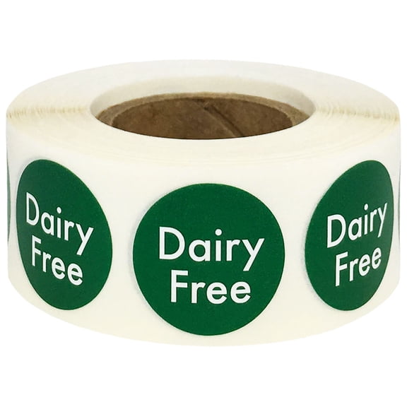 Dairy Free Food Rotation Green Labels 0.75 Inch Round Circle Dots 500 Adhesive Stickers