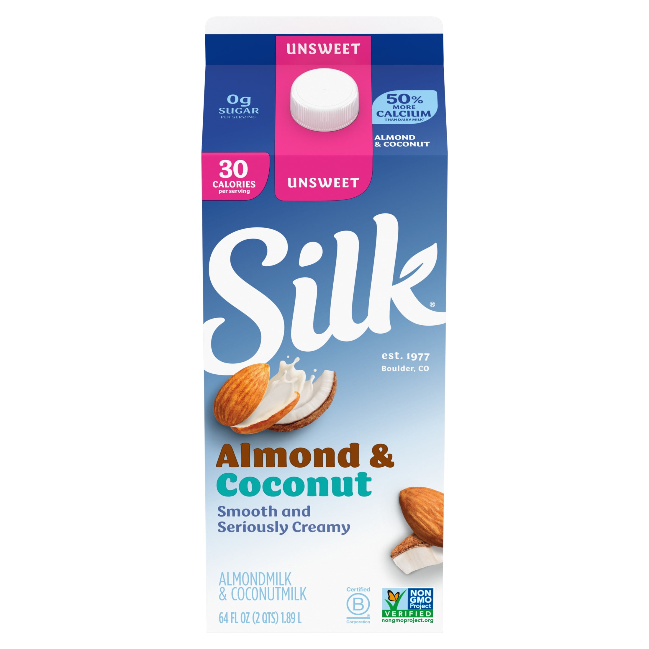 Dairy Free, Gluten Free, Unsweet Almond Coconut Milk, 64 fl oz Half Gallon