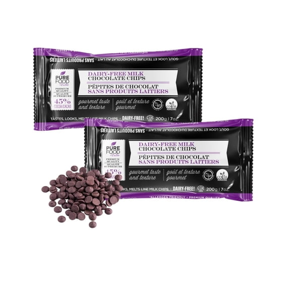 Dairy Free Milk Chocolate Chips, 7oz (2 Pack) | Made with Rice Milk | All Natural | Certified Kosher | Gluten-Free, Dairy-Free, Nut-Free | Allergen Friendly Baking Chocolate