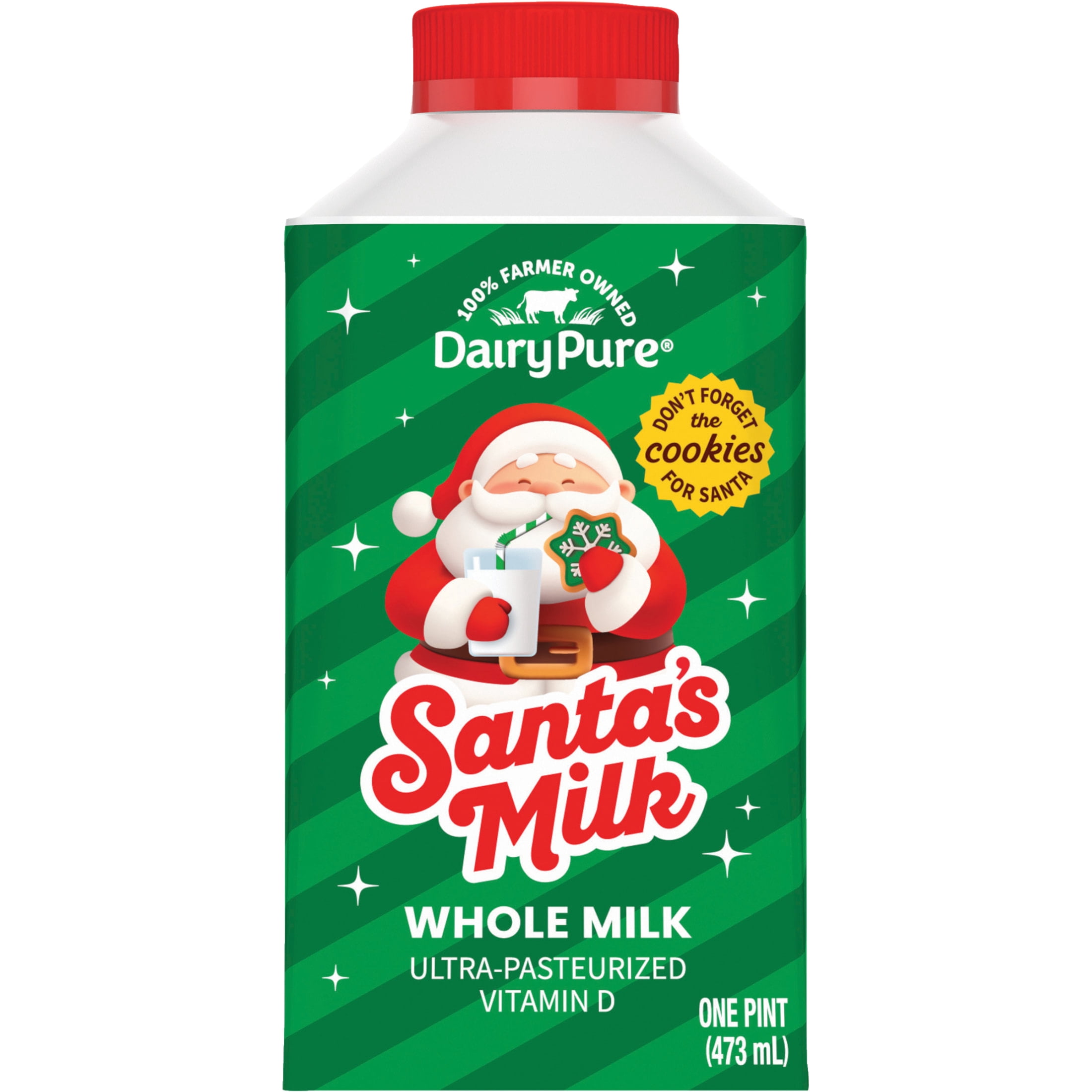 DairyPure Santa's Milk Ultra-Pasteurized Whole Milk, Pint