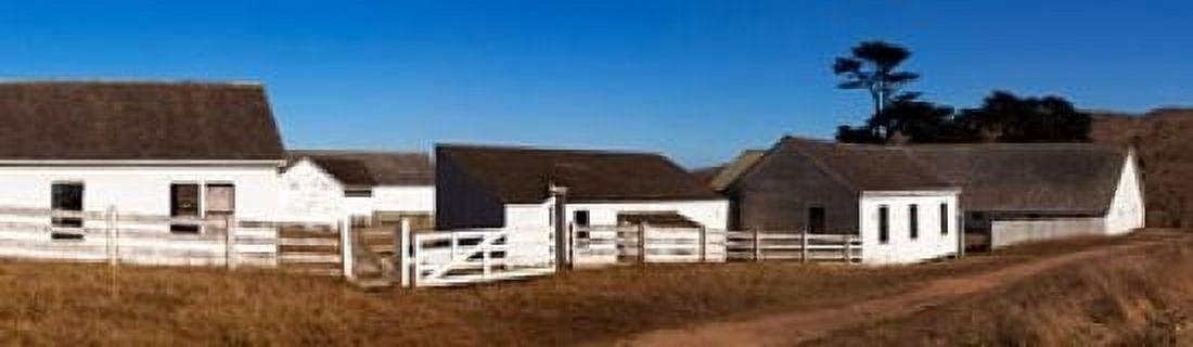 Dairy buildings at Historic Pierce Point Ranch Point Reyes National Seashore Marin County California USA Canvas Art - Panoramic Images (38 x 12)