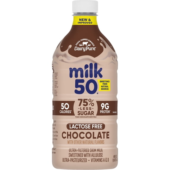 DairyPure Milk50 Chocolate Lactose Free Skim Milk, 48 Fl Oz