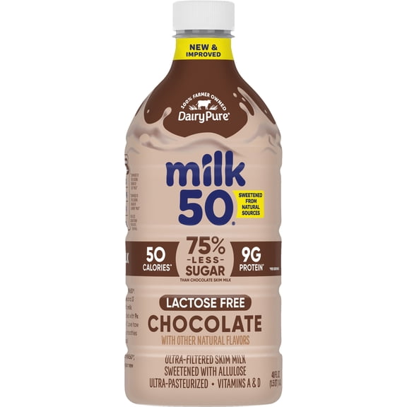 DairyPure Milk50 Chocolate Lactose Free Skim Milk, 48 Fl Oz