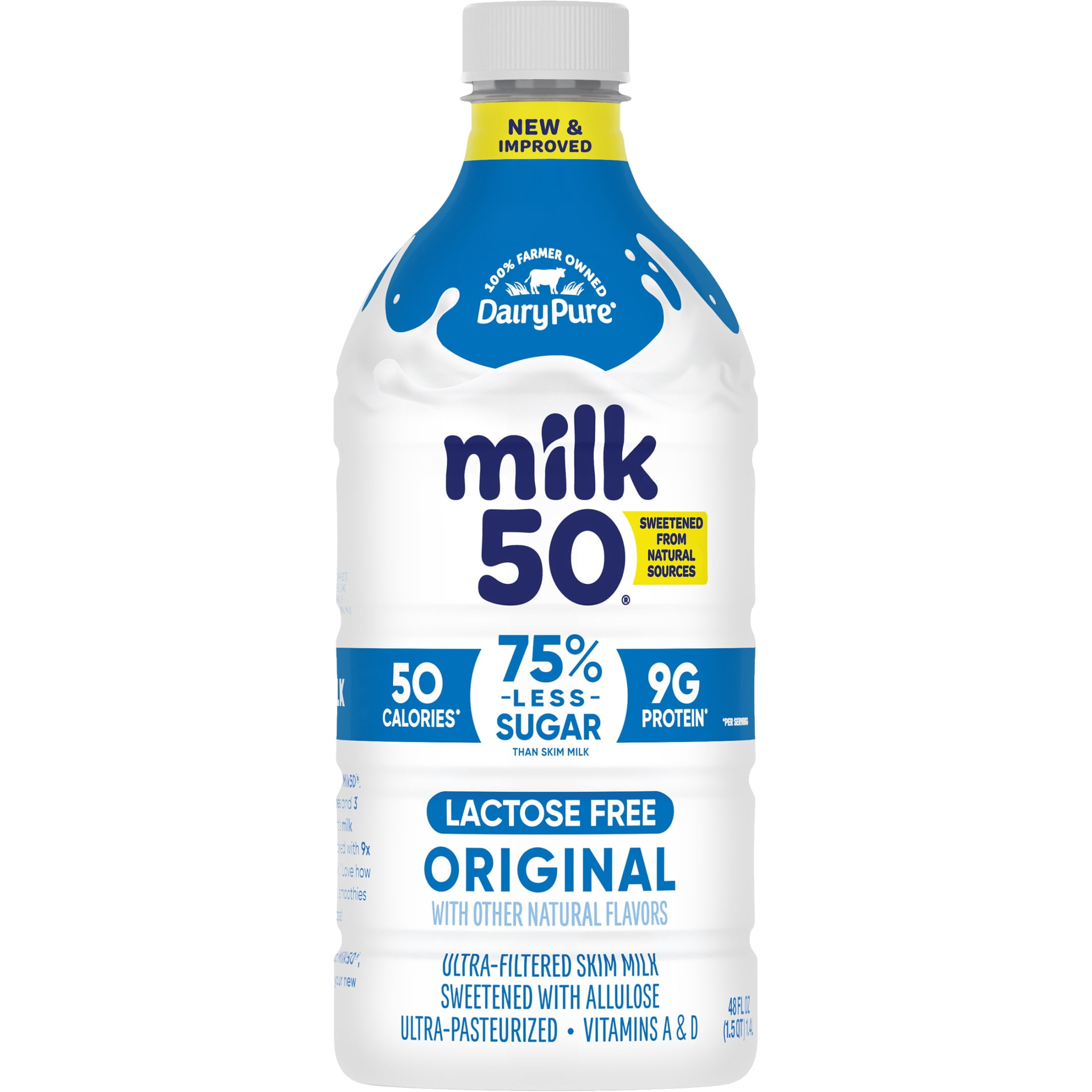 DairyPure Milk50 Original Lactose Free Skim Milk, 48 Fl Oz
