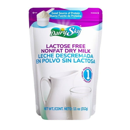 DairySky Lactose-Free Powdered Milk, Non-Fat Dry Milk, Kosher, Protein & Calcium, Liquid Milk Substitute, rBST-Free (11 oz)