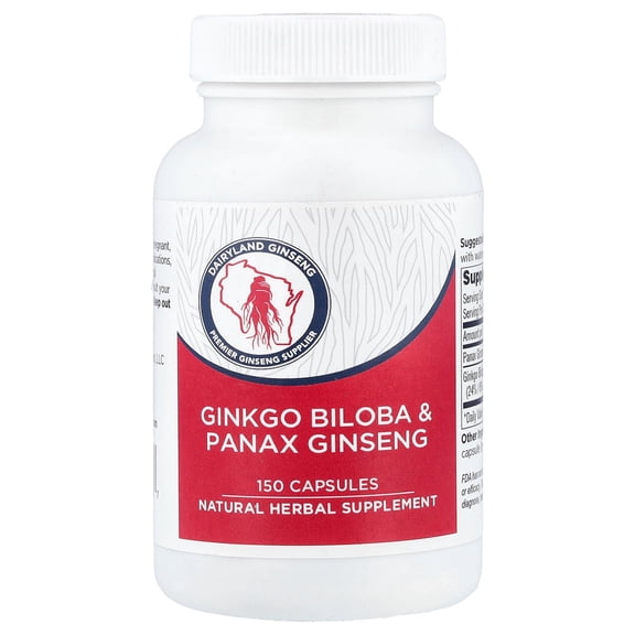 Dairyland Ginseng Ginkgo Biloba & Panax Ginseng, 150 Capsules