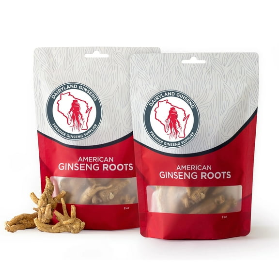 Dairyland Management All Natural Pure American Whole Ginseng Roots, 16 Ounce, Non-GMO, Gluten Free Herb