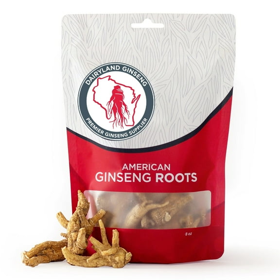 Dairyland Management American Ginseng Roots Prongs - 8 oz - Authentic American Ginseng Prong - Non-GMO, Gluten Free Whole Ginseng