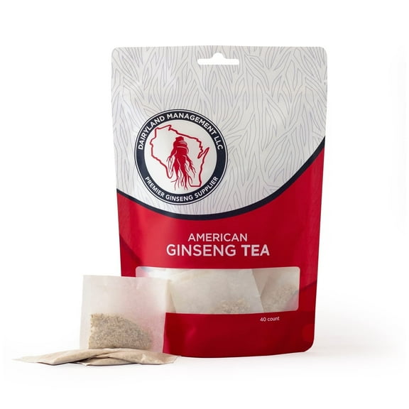 Dairyland Management American Ginseng Tea Bags, 40 ct - Premium Wisconsin Ginseng Tea - Non-GMO, Gluten Free Ginseng Drink