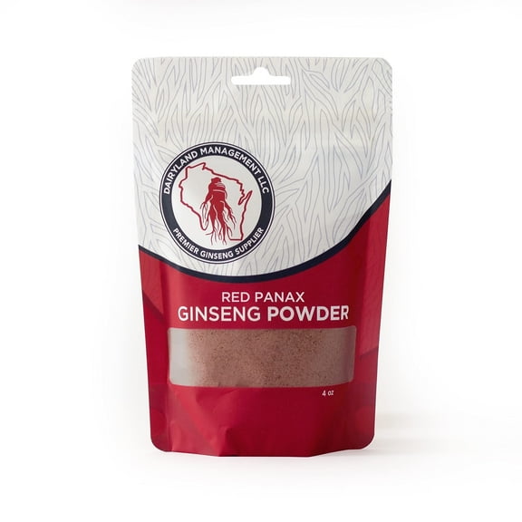 Dairyland Management Red Panax Ginseng Powder, 4 Ounce, Supports Energy, Vitality, and Mood - Korean Panax Ginseng Root