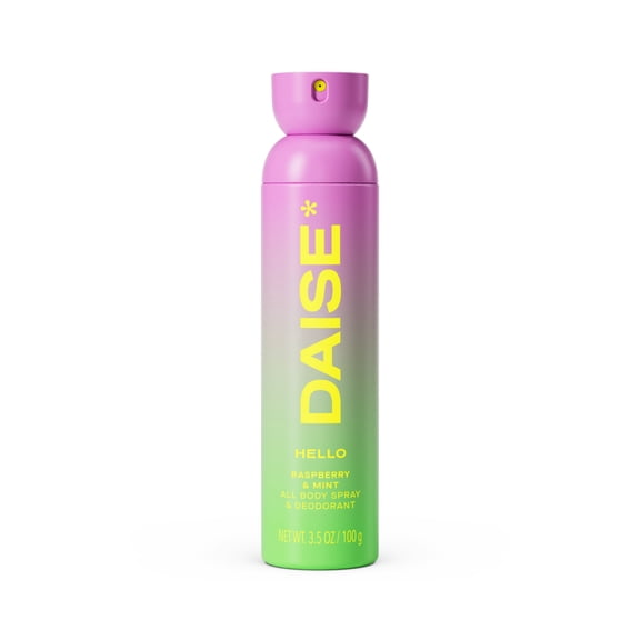 DAISE Hello DAISE All Body Spray & Deodorant in Raspberry & Mint for 24h Freshness, 3.5 oz/120 mL