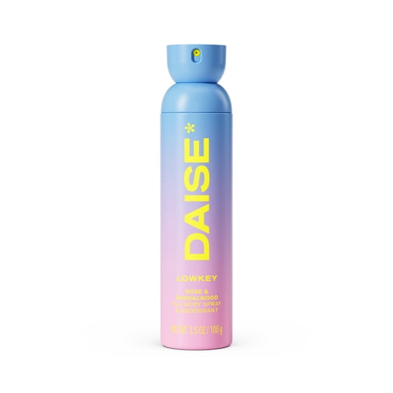 DAISE Lowkey DAISE All Body Spray & Deodorant in Rose & Sandalwood for 24h Freshness, 3.5 oz/120 mL