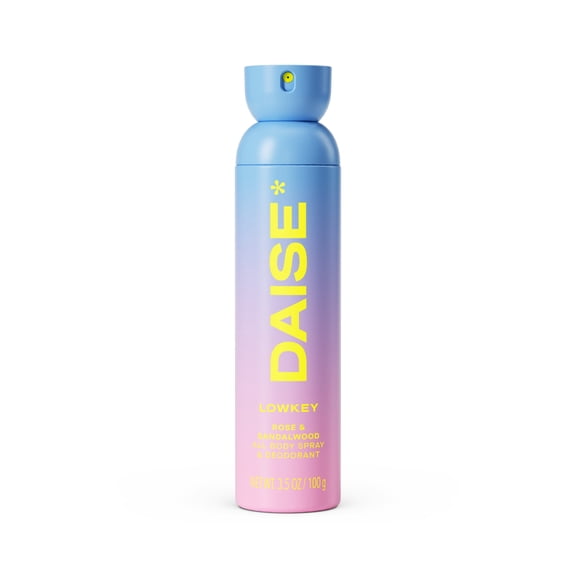 DAISE Lowkey DAISE All Body Spray & Deodorant in Rose & Sandalwood for 24h Freshness, 3.5 oz/120 mL