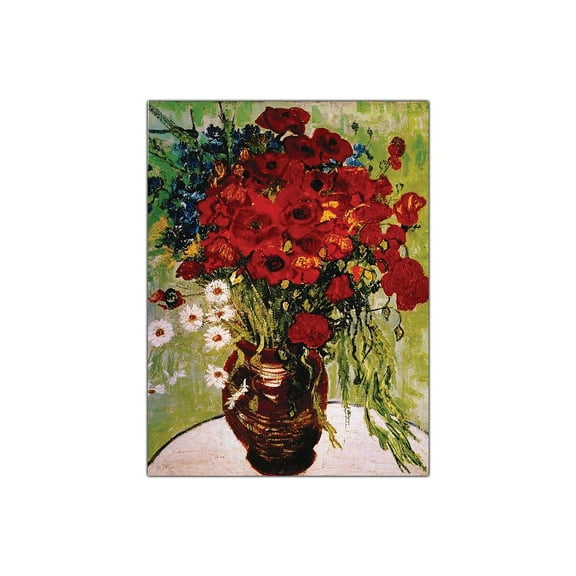 Trademark Fine Art Vincent van Gogh Daisies and Poppies Canvas Wall Art - 24x32