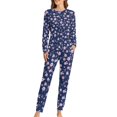 thumbnail image 1 of Daisies Blossom Pajamas Female Abstract Flowers Print Cute Nightwear Daily Two Piece Home Oversized Pajama Sets, 1 of 7