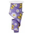 thumbnail image 1 of Daisies & Butterflies Wired Edge Ribbon, 10 Yards (2.5 Inch, Lavender), 1 of 1
