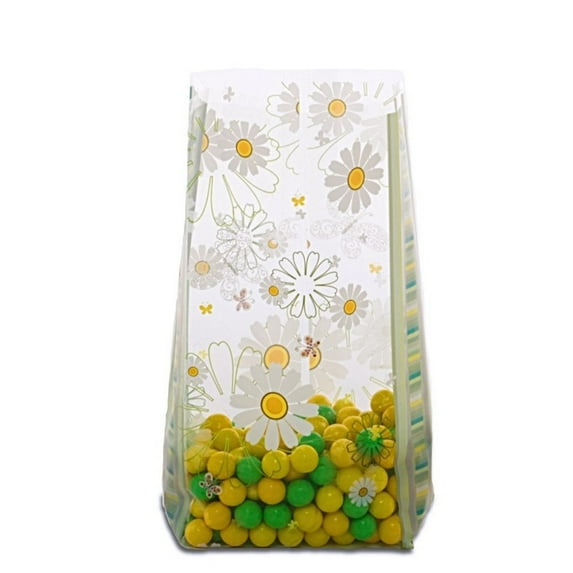 Daisies Cello Party Bags - 7 1/2in. x 3 1/2in. x 2in. - 20 Pack