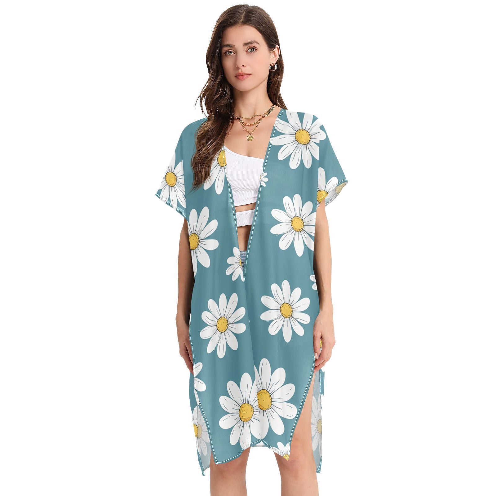 Sexy Beach Vacation Floral Pattern Swimsuit Coverup Skirt