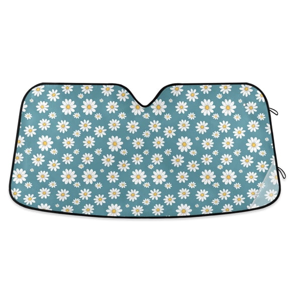 Daisies Flower Car Windshield Sun Shade Foldable Car Front Window Visor Heat and UV Protection 53x23.5
