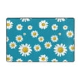 Daisies Flowers Blue Indoor Door Mat, Bedroom Rug & Carpets Entryway