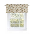 thumbnail image 1 of Daisies Flowers Valances for Windows Spring Summer Idyllic Leaves Linen Texture Rod Pocket Curtains Valance Short Window Treatment Drapes for Living Room, Bedroom Bathroom 42"&nbsp;W x 12" L, 1 of 5