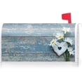 thumbnail image 1 of Daisies Love Heart Blue Wood Board Mailbox Cover with Magnetic Strip Spring Summer Flower Mailbox Wraps Post Letter Box Cover Standard Size 21" X 18" for Garden Outdoor Yard Decor, 1 of 6