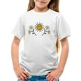 thumbnail image 1 of Daisies, Sun And Moon Art T-Shirt Juniors -Image by Shutterstock,  Small, 1 of 4