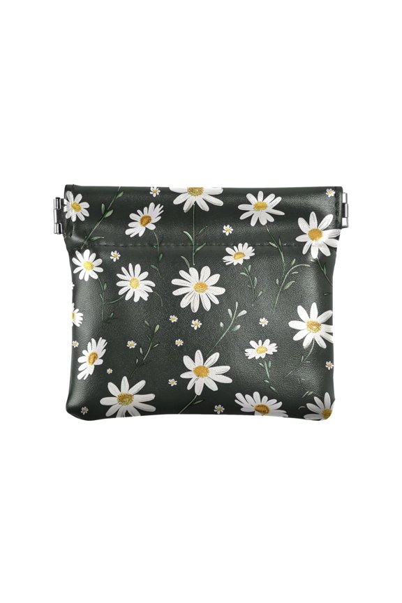 Daisies Wallet Small PU Leather Change Pouch Wallet for Women