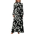 thumbnail image 1 of Daisies White Blue Dress High Waist Abstract Flowers Design Print Bohemia Dresses Long Sleeve Long Maxi Dress Trendy Vestidos, 1 of 5