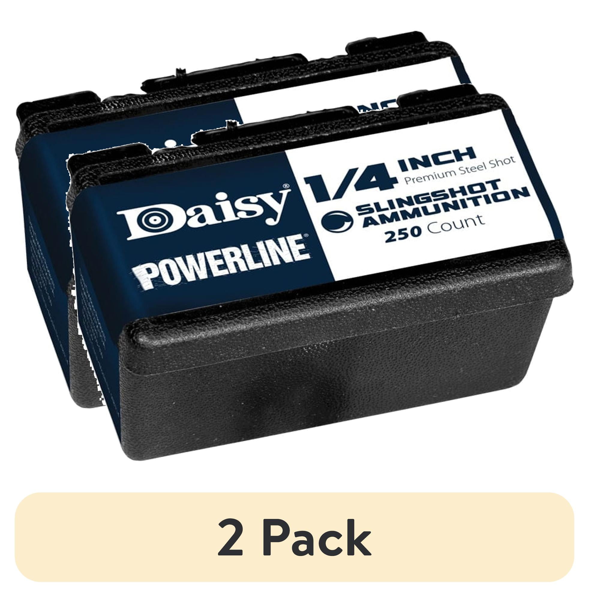 (2 pack) Daisy 1/4 in Steel Sling Shot Ammo 250 Count Resealable Box with belt clip