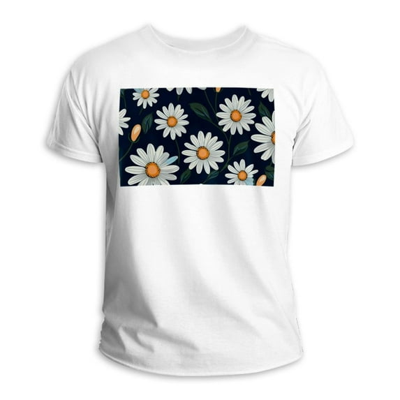 Daisy 100% Cotton White T-Shirt for Men and Women - Classic Fit Short Sleeve Tee Shirt for Casual Wear with Soft Fabric - Comfortable Daily Essential Top for Summer