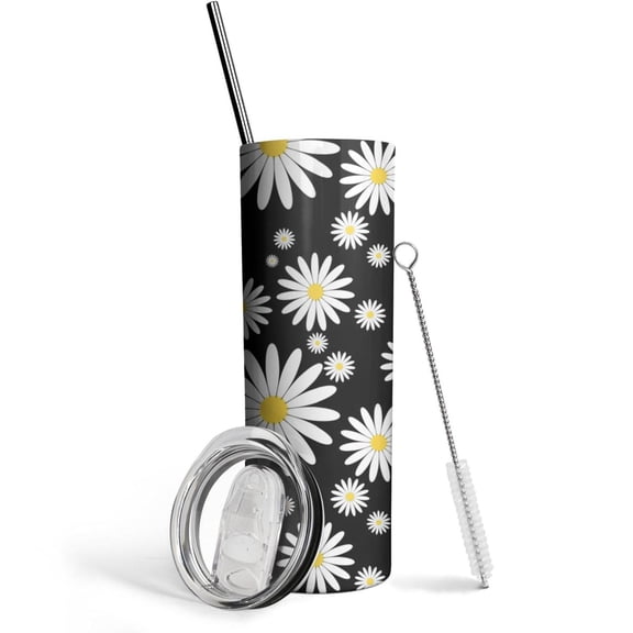 Daisy 20 Oz Insulated Stainless Steel - Double Wall Vacuum Coffee- Birthday Gifts for Mom Sister Friends Women