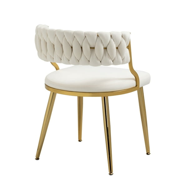 Daisy 2PACK Upholstered Dining Chairs with Woven Back Ivory