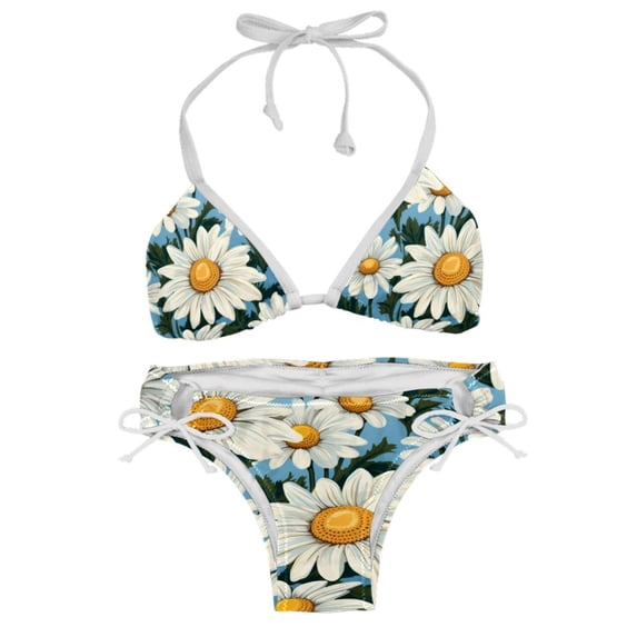 Daisy Adjustable Strap Detachable Sponge Bikini Set - Two-Pack, for Beach and Pool Parties