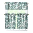 thumbnail image 1 of Daisy Artwork Kitchen Curtains 3-Piece - Boho Floral Valance & Tiers, Farmhouse Rod Pocket Short Curtains for Small Windows, Yellow & White, 1 of 5