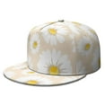 thumbnail image 1 of Daisy Artwork Snapback Hat - Sunny Yellow Flower Full Panel Cap - Unisex Adjustable Flat Visor for Men Women, 1 of 3