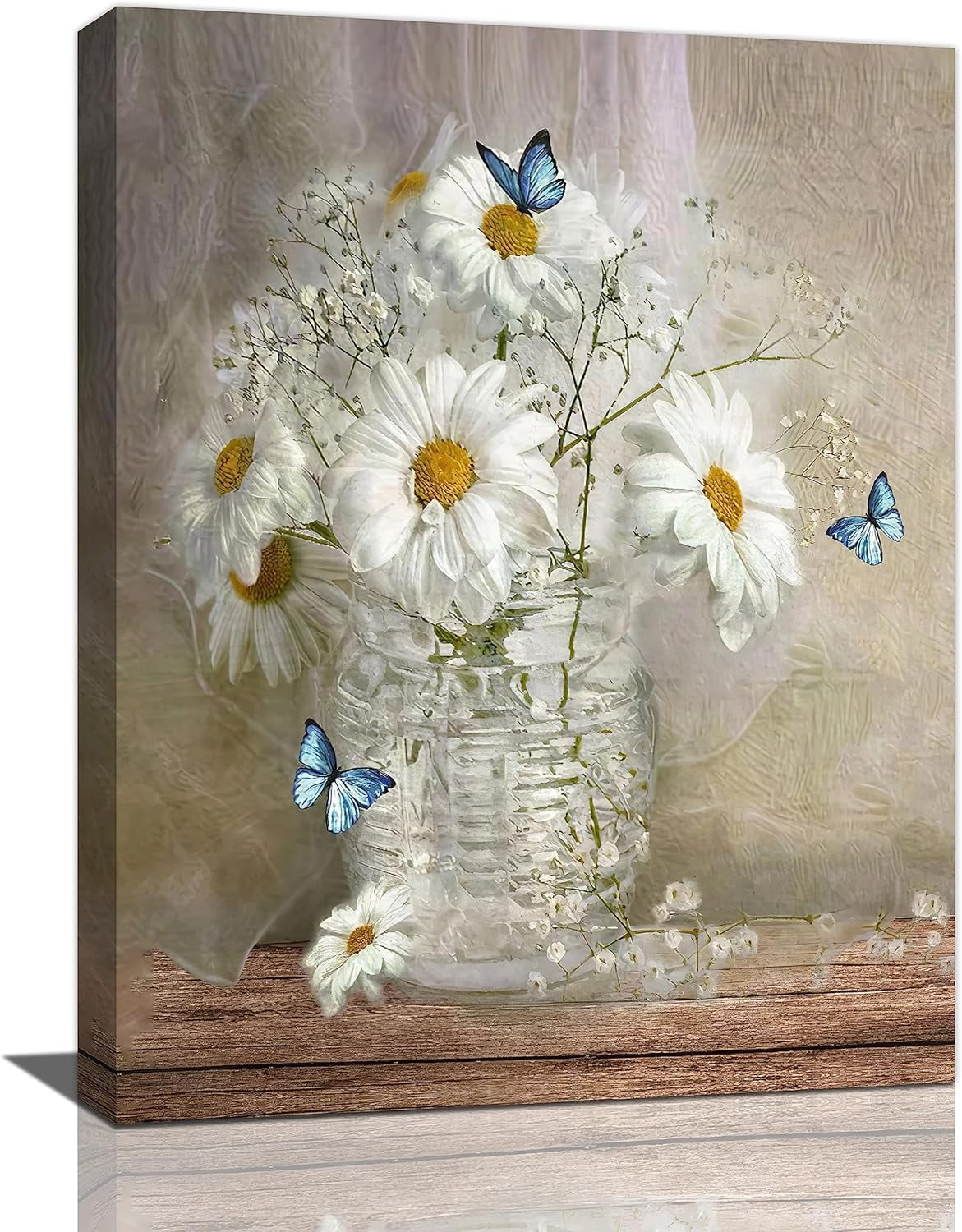 Daisy Bathroom Wall Decor Rustic Country Floral Pictures Wall Art ...