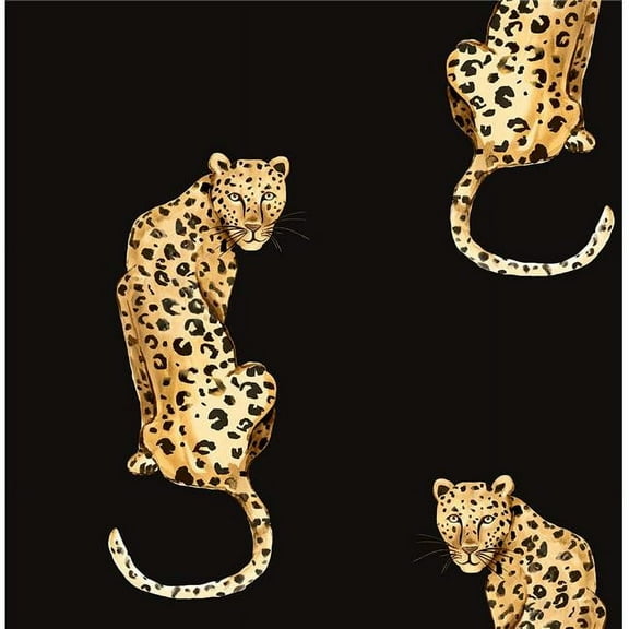 Daisy Bennett DB20200 20.5 x 216 in. Leopard King Peel & Stick Wallpaper, Black