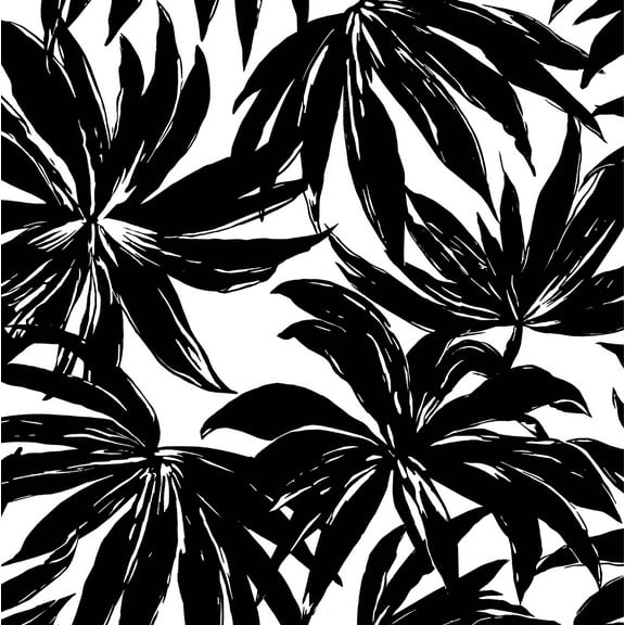 Daisy Bennett Designs Black Palma Nonwoven Unpasted Wallpaper