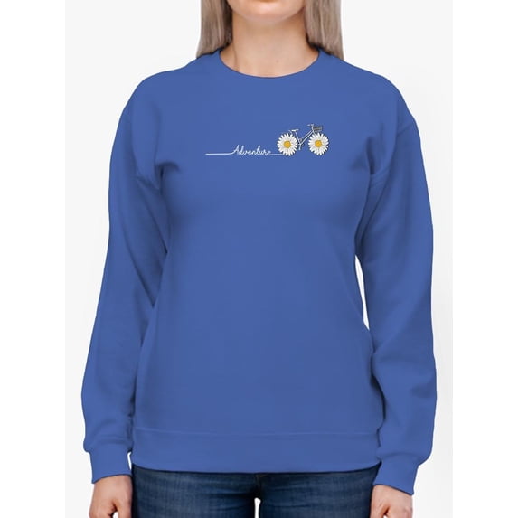 Daisy Bicycle Adventure Sweatshirt Women -Image by Shutterstock, Female x-Large