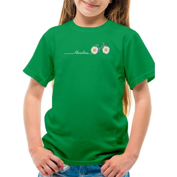 Daisy Bicycle Adventure T-Shirt Juniors -Image by Shutterstock,  Medium