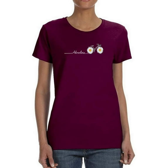 Daisy Bicycle Adventure T-Shirt Women -Image by Shutterstock, Female Medium