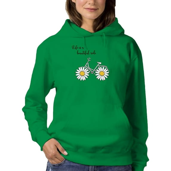 Daisy Bicycle Ride Hoodie Women -Image by Shutterstock, Female 5X-Large